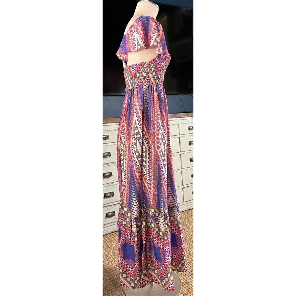 Anthropologie Flutter Sleeve Midi Dress M - Picture 9 of 11